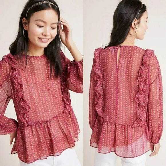 Anthropologie Tops - Anthropologie Misa Los Angeles Campania Ruffled Blouse Size Medium NWOT $326